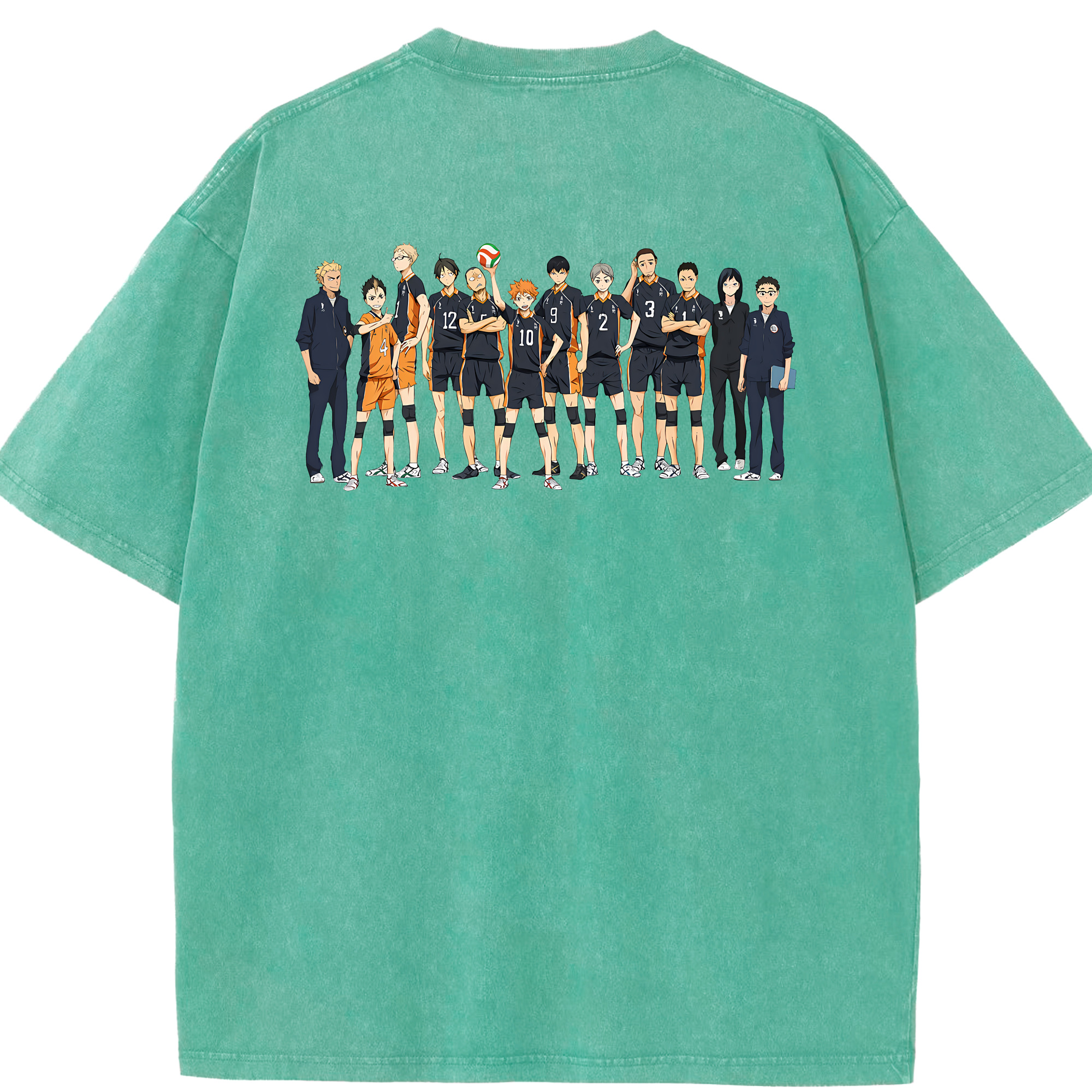 （画像用） ハイキュー!! Haikyu!! 綿100% ヴィンテージ風 半袖Tシャツ（背面プリント）
